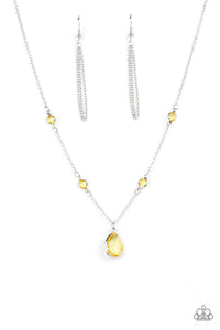 Romantic Rendezvous Yellow Paparazzi Necklace All Eyes On U Jewelry 