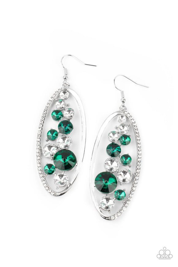 Rock Candy Bubbly Green Paparazzi Earrings All Eyes On U Jewelry 