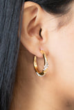 Subliminal Shimmer - Gold Paparazzi Earrings All eyes on u jewelry