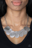 Industrial Wave - Silver Paparazzi Necklace All Eyes On U Jewelry