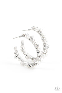 Let There Be SOCIALITE White Paparazzi Earrings All Eyes On U Jewelry