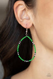 Keep Up The Good BEADWORK - Green Paparazzi Earrings All Eyes On U 