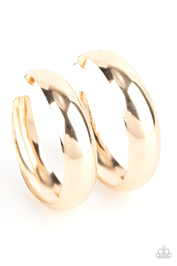 Flat Out Flawless - Gold Paparazzi Earrings