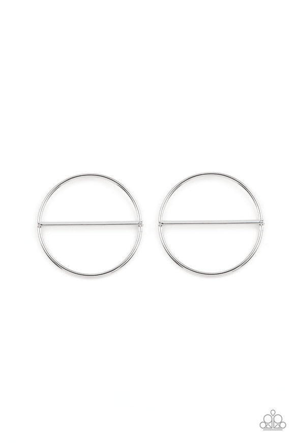 Dynamic Diameter - Silver Paparazzi Earrings All Eyes On U Jewelry