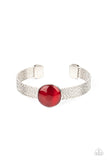 Mystical Magic-Red Cuff Paparazzi Bracelet All Eyes On U Jewelry 