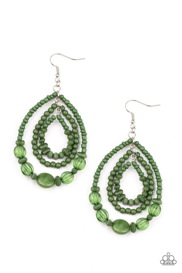 Prana Party Green Paparazzi Earrings All Eyes On U Jewelry