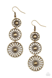 Gazebo Garden - Brass Paparazzi Earrings All Eyes On U Jewelry