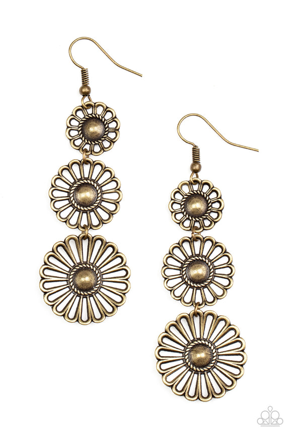 Gazebo Garden - Brass Paparazzi Earrings All Eyes On U Jewelry