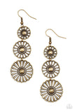 Gazebo Garden - Brass Paparazzi Earrings All Eyes On U Jewelry