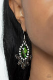 Paparazzi Earrings-Serving Up Sparkle Green All Eyes On U Jewelry