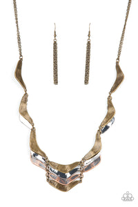 Mixed Metal Mecca - Brass Paparazzi Necklace All Eyes On U Jewerly