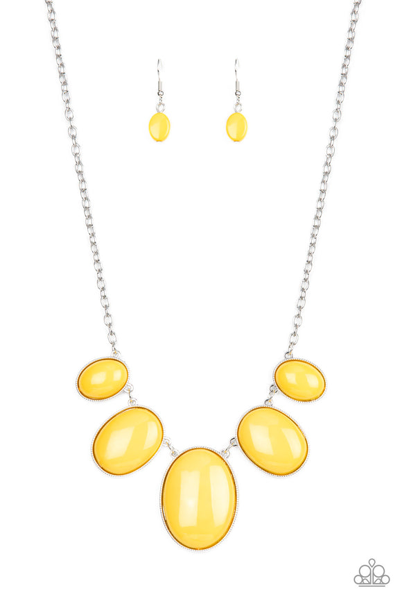 Vivacious Vanity - Yellow Paparazzi Necklace All Eyes On U Jewelry