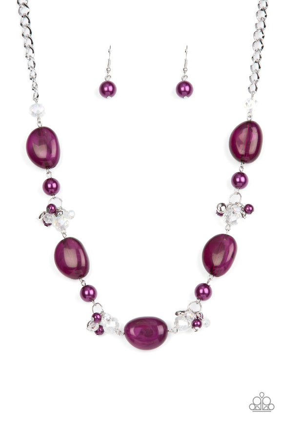 Paparazzi Seed Bead Purple necklace & Earring - Etsy
