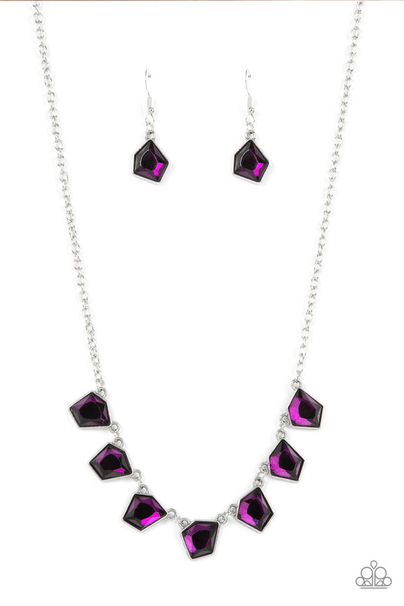 Experimental Edge - Purple Paparazzi Necklace All Eyes On U Jewelry