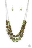 Pina Colada Paradise - Green Paparazzi Necklace All Eyes On U Jewelry 