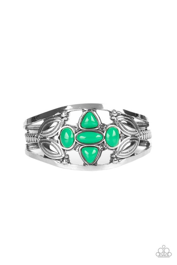 Caribbean Cabana - Green Paparazzi Bracelet All Eyes On U Jewelry