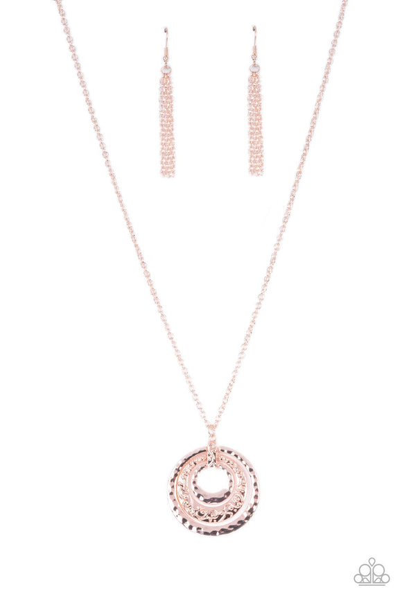 Totally Tulum - Rose Gold Paparazzi Necklace All Eyes On U Jewelry
