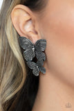 Blushing Butterflies - Silver Paparazzi Earrings