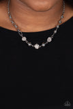 Taunting Twinkle - White Paparazzi Necklace All Eyes On U Jewelry