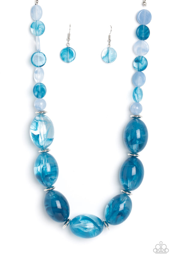 Belle of the Beach - Blue Paparazzi Necklace All Eyes On U Jewelry