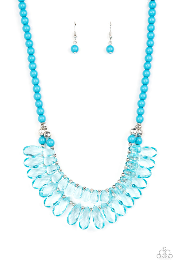 All Across the GLOBETROTTER - Blue Paparazzi Necklace All Eyes On U 