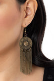 Fringe Control - Brass Paparazzi Earrings All Eyes On U Jewelry Store