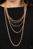 Top of the Food Chain - Gold Paparazzi Necklace All Eyes On U Jewelry