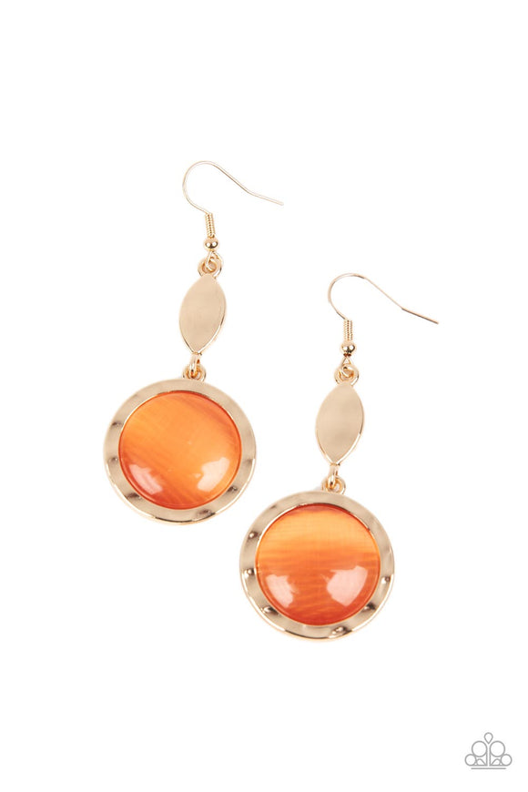 Magically Magnificent - Orange Paparazzi Earrings All Eyes On U Jewel