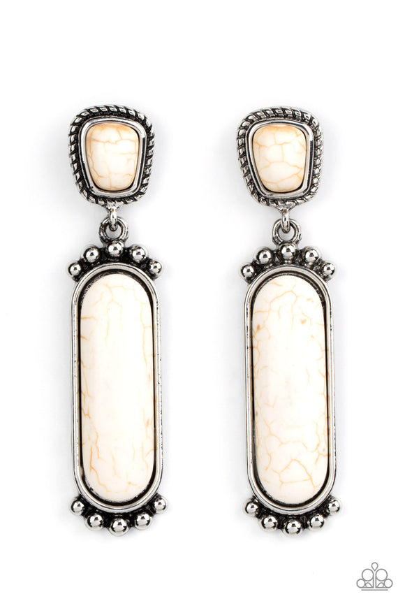 Southern Charm - White Paparazzi Earrings All Eyes On U Jewelry