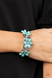 Desert Flower Patch - Blue Southwest Paparazzi Bracelet All Eyes On U 