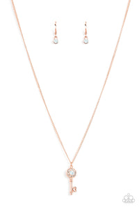 Paparazzi Necklace-Prized Key Player - Copper All Eyes On U Jewelry