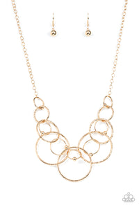 Encircled in Elegance - Gold Paparazzi Necklace All Eyes On U Jewelry