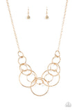 Encircled in Elegance - Gold Paparazzi Necklace All Eyes On U Jewelry