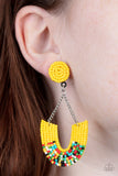 Make it RAINBOW - Yellow Paparazzi Earrings All Eyes On U Jewelry