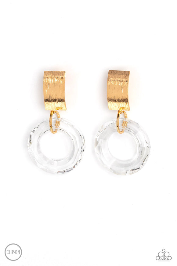 Clear Out! - Gold Paparazzi Earrings All Eyes On U Jewelry