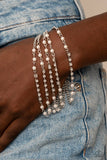 Experienced in Elegance - White Paparazzi Bracelet All Eyes On U Jewel