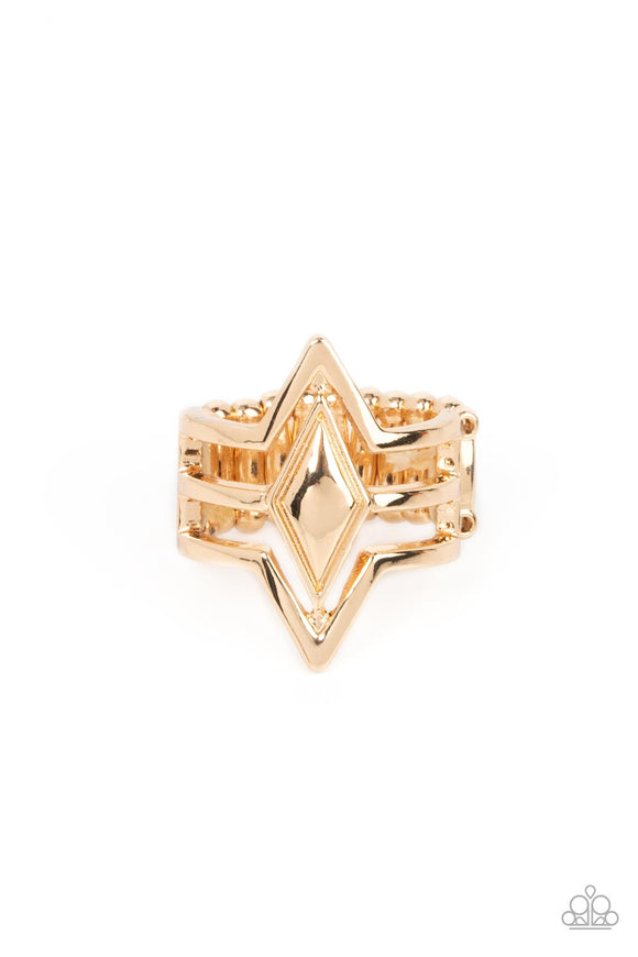 Deceivingly Diamond - Gold Paparzzi Ring All Eyes On U Jewelry