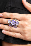 Boastful Blooms - Purple Paparazzi Ring All Eyes On U Jewelry