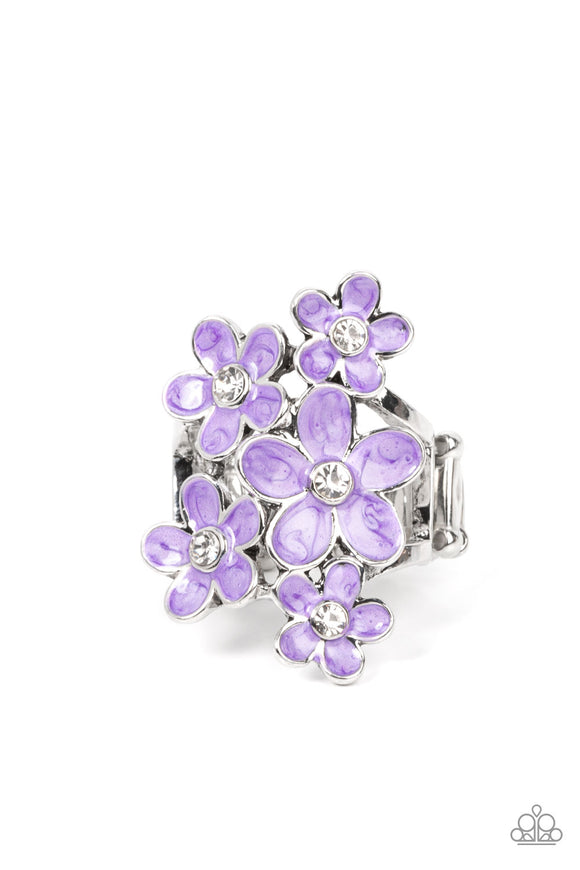Boastful Blooms - Purple Paparazzi Ring All Eyes On U Jewelry