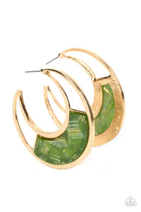 Contemporary Curves - Green Paparazzi Earrings All Eyes On U 