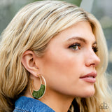 Contemporary Curves - Green Paparazzi Earrings All Eyes On U 