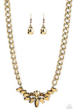 Come at Me - Brass Paparazzi Necklace All Eyes On U Jewelry