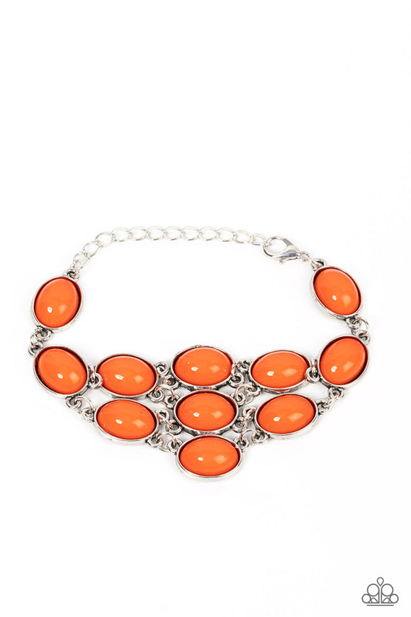 Color Wheel Garden - Orange Paparazzi Bracelet All Eyes On U Jewelry
