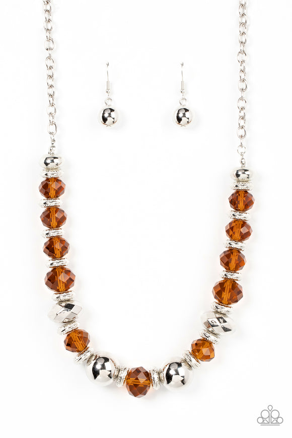 Interstellar Influencer - Brown Paparazzi Necklace All Eyes On U Jewel