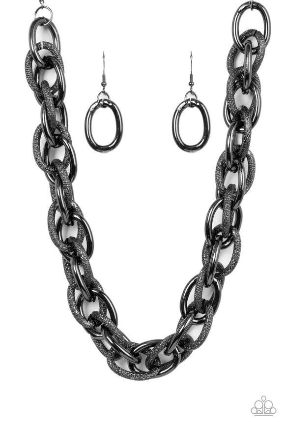 Always In The Loop - Black Paparazzi Necklace All Eyes On U Jewelry