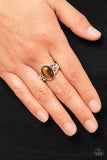 Crystals and Cats Eye - Brown Paparazzi Ring All Eyes On U Jewelry