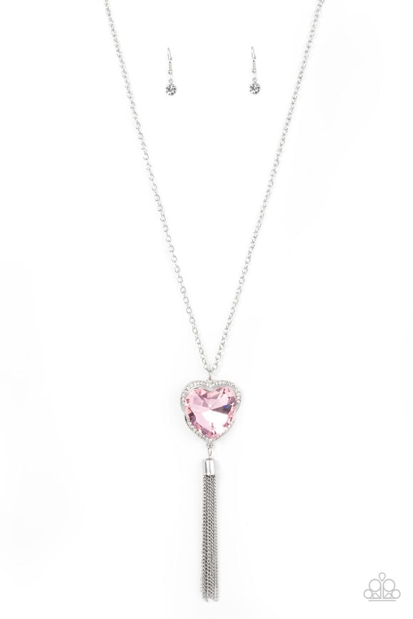 Paparazzi Heart Necklace-Finding My Forever - Pink All Eyes On U Jewel
