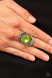 Galactic Garden - Green paparazzi Ring All Eyes On U Jewelry