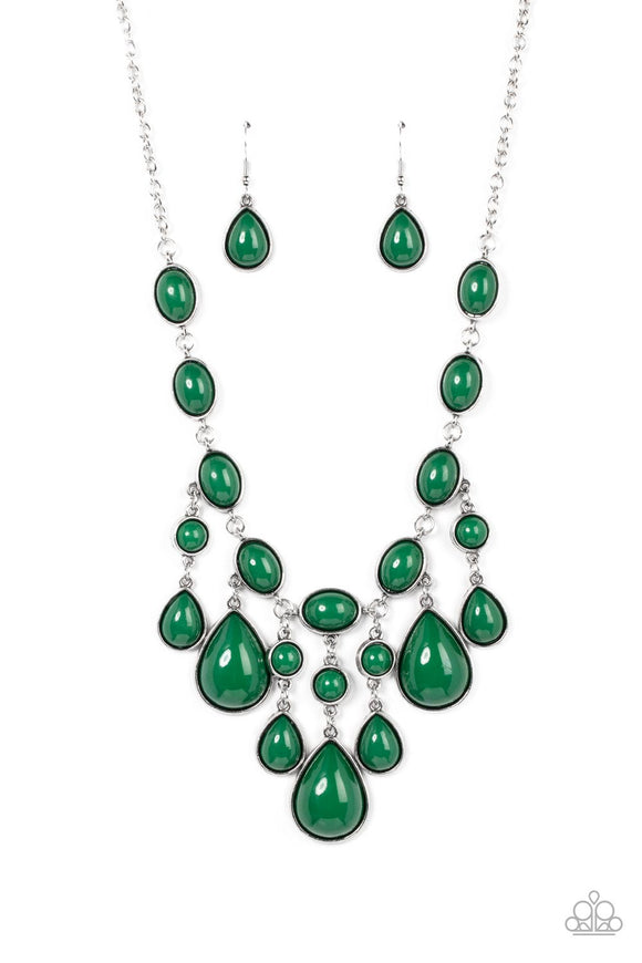 Count To ZEN Green Necklace/Earring Set - Paparazzi Accessories Pendan –  Smitten with Jewels