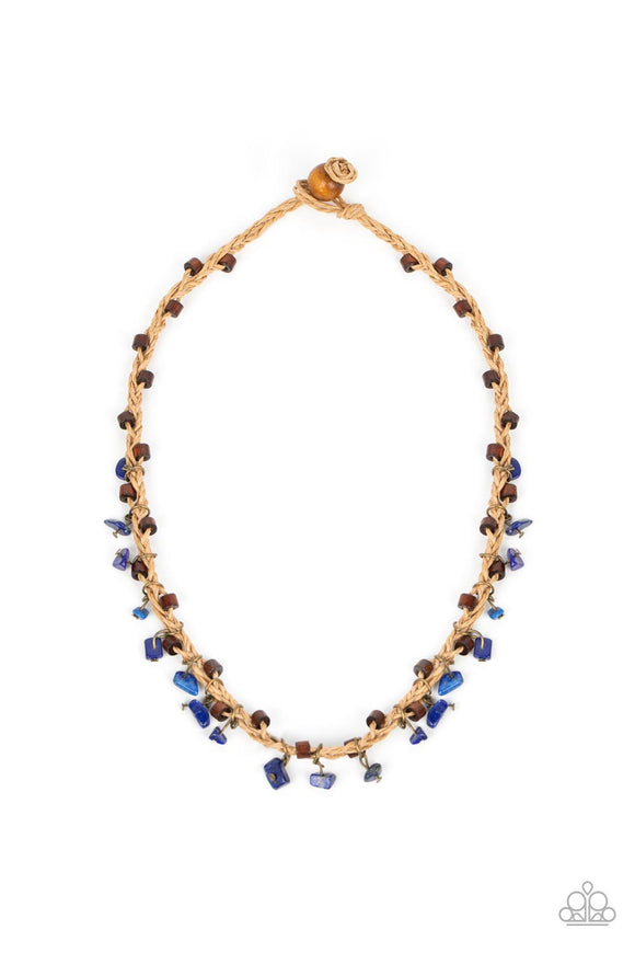 Canyon Voyage - Blue Paparazzi Necklace All Eyes On U Jewelry